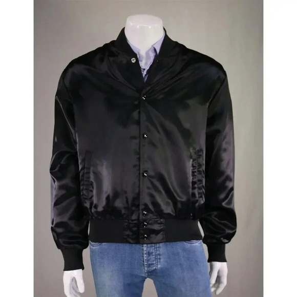 Holyfield vs. Holmes 1992 Caesars Palace Vintage Black Satin Bomber Jacket XL - Picture 3 of 8